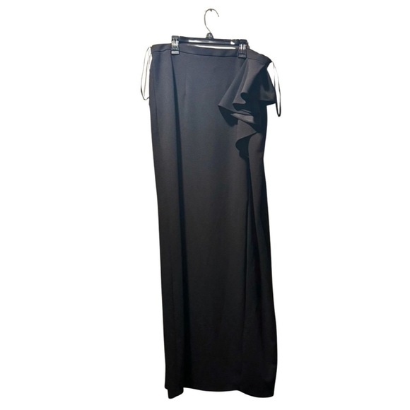 Adrianna Papell's black long maxy skirt with a ruffle on the side. - Picture 1 of 9